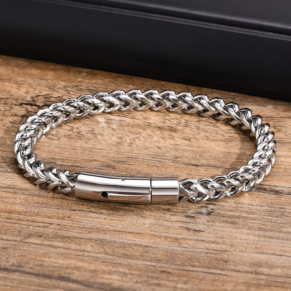 Stylish Men’s Stainless Steel Link Chain Bracelet | Gold & Black Plated