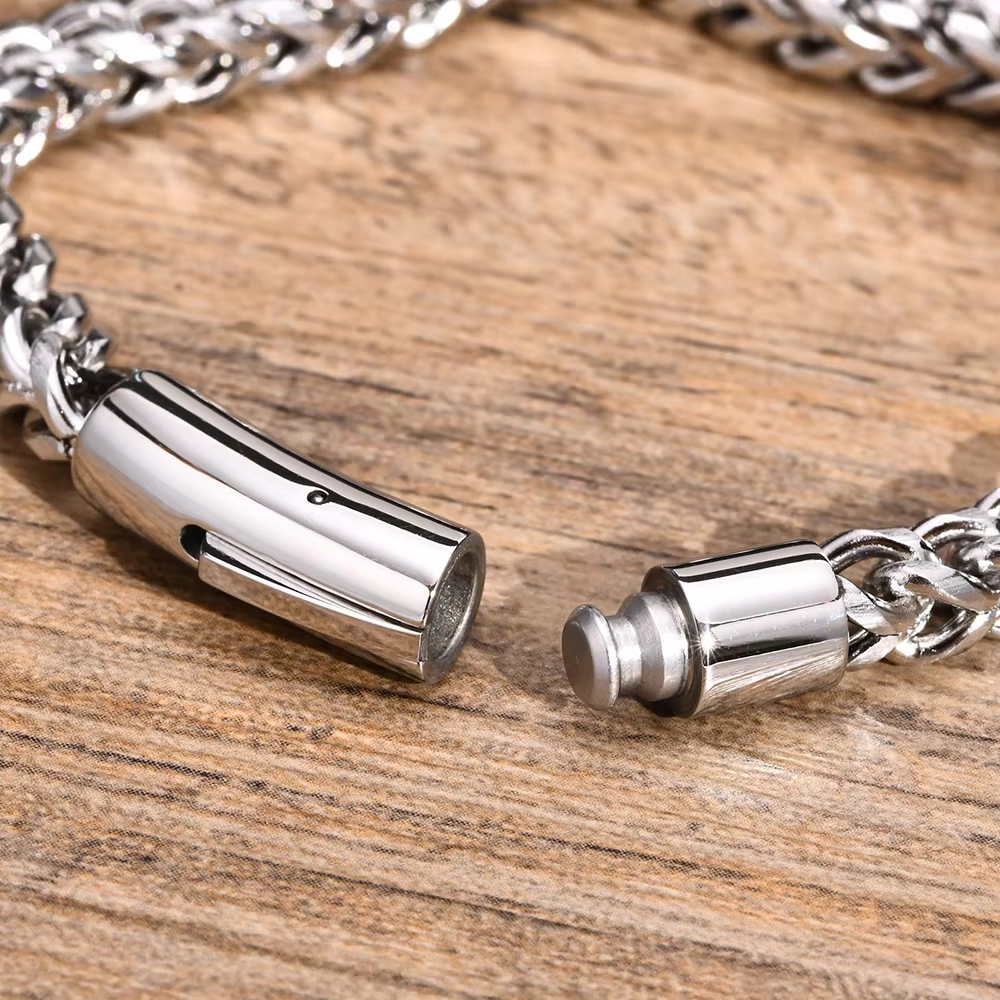 Stylish Men’s Stainless Steel Link Chain Bracelet | Gold & Black Plated