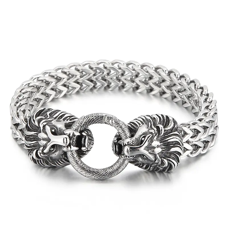 Lion Cuban Chain Stainless Steel Thick Bracelet with 18K Gold Plating | Vow Bliss