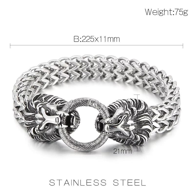 Lion Cuban Chain Stainless Steel Thick Bracelet with 18K Gold Plating | Vow Bliss