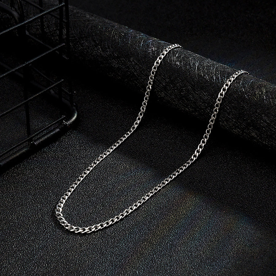 Hip-Hop Solid Silver Stainless Steel Men's Necklace | Vow Bliss