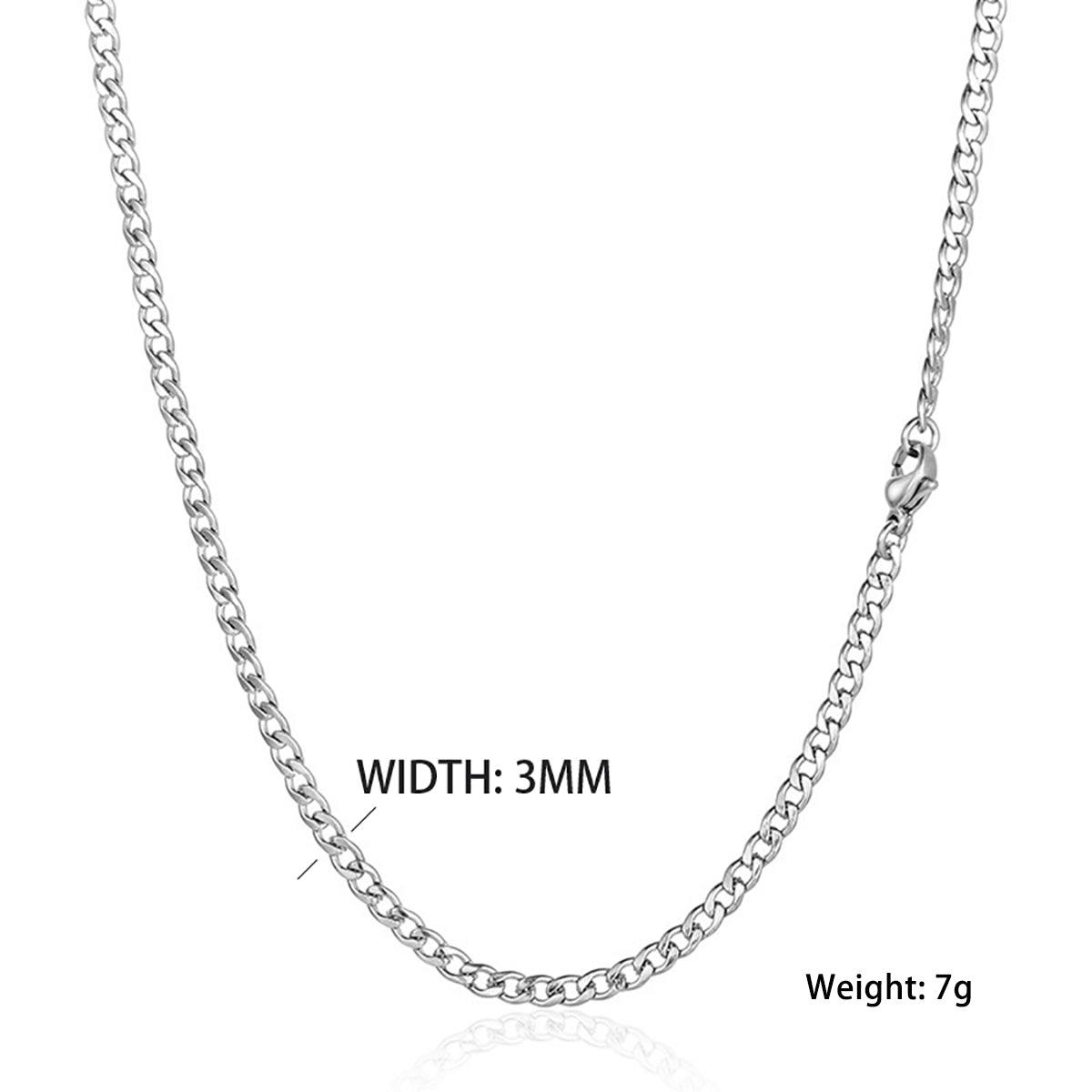 Hip-Hop Solid Silver Stainless Steel Men's Necklace | Vow Bliss