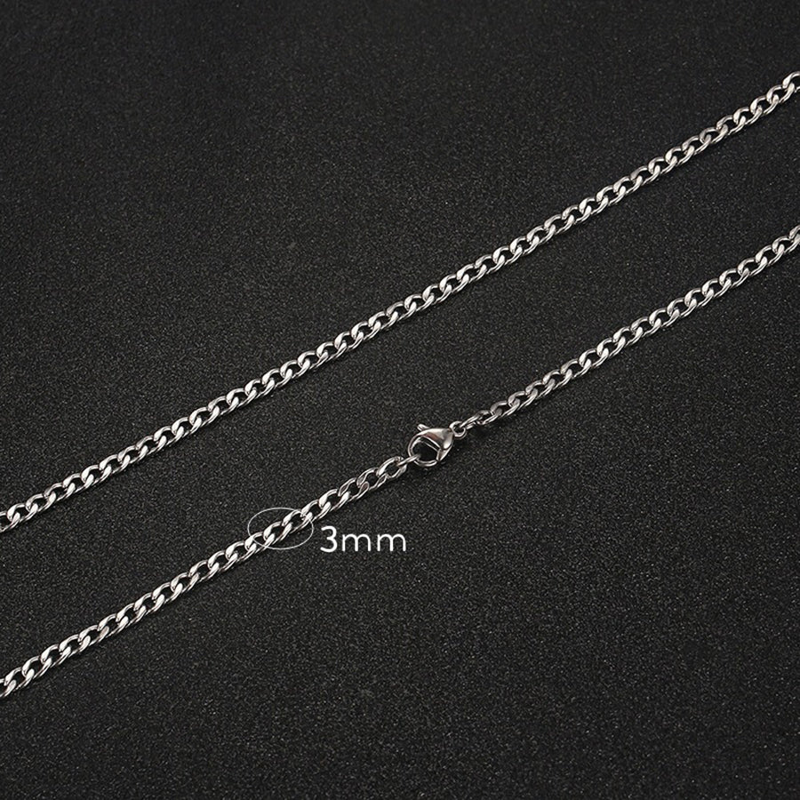 Hip-Hop Solid Silver Stainless Steel Men's Necklace | Vow Bliss