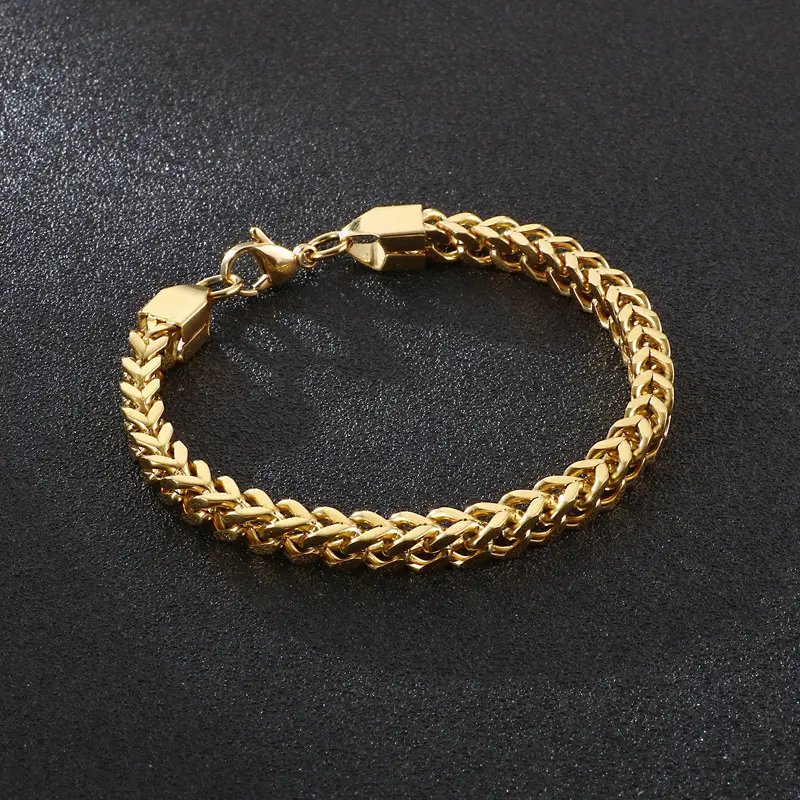 18K Gold Plated Stainless Steel Cuban Chain Bracelet for Men | Vow Bliss