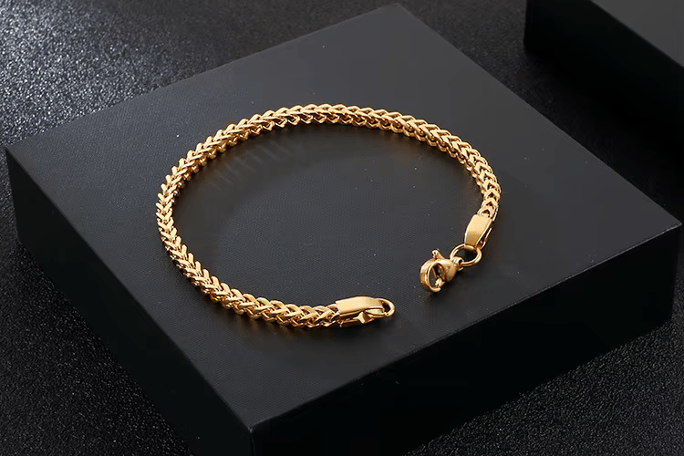 18K Gold Plated Stainless Steel Cuban Chain Bracelet for Men | Vow Bliss