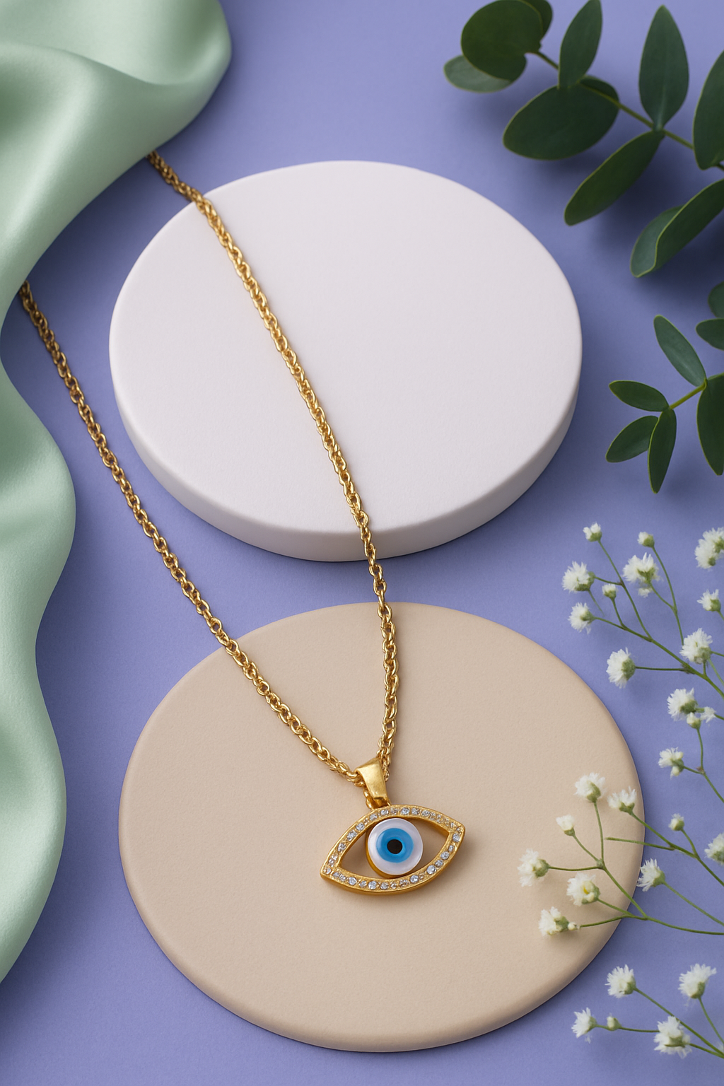 Evil Eye Necklace For Women – Blue Eye Pendant Choker | Anti-Tarnish Jewelry