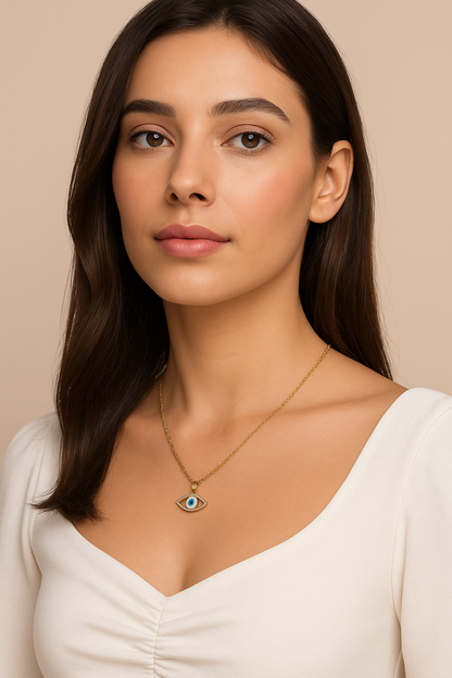 Evil Eye Necklace For Women – Blue Eye Pendant Choker | Anti-Tarnish Jewelry