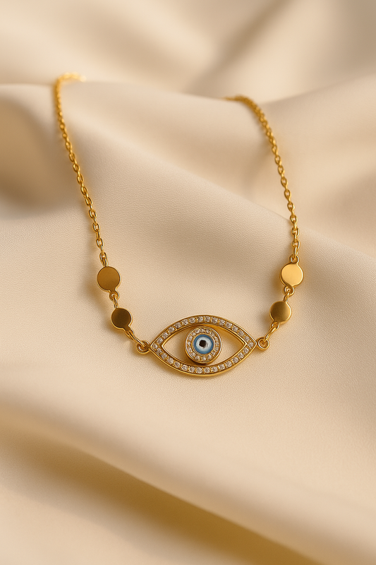 Evil Eye Necklace For Women – Blue Eye Pendant Choker | Anti-Tarnish Jewelry