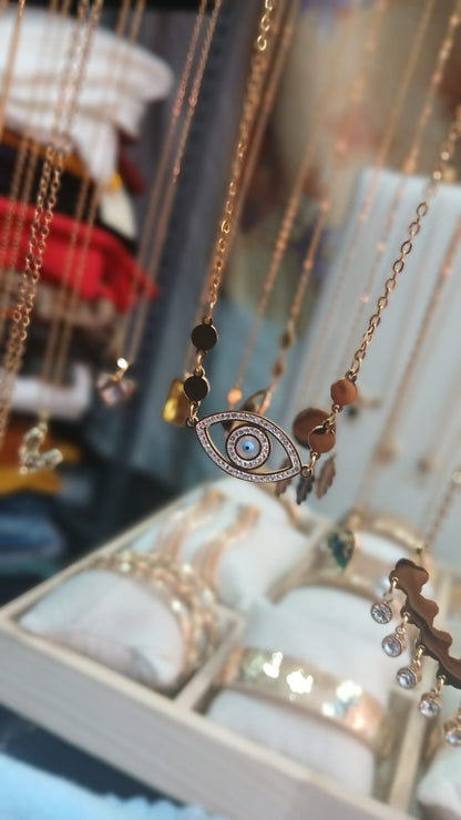 Evil Eye Necklace For Women – Blue Eye Pendant Choker | Anti-Tarnish Jewelry