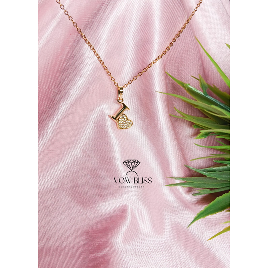Gold Heart Pendant Necklace - Gold Initial Pendant For Women