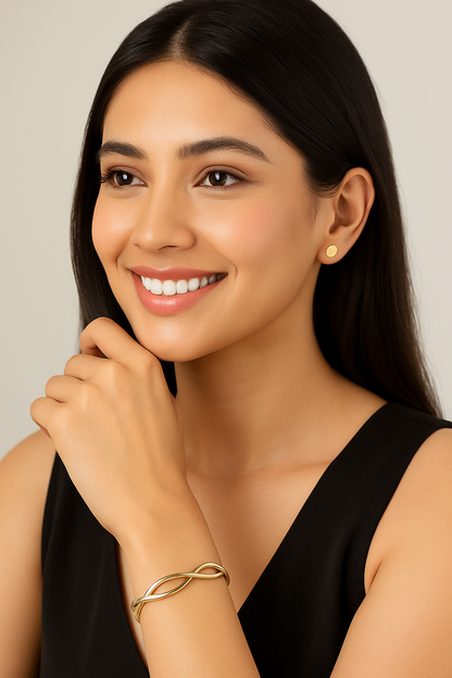 Infinity Twist Gold Bangle Bracelet – Anti-Tarnish, Skin Friendly & Elegant Design