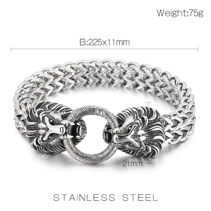 Lion Cuban Chain Stainless Steel Thick Bracelet with 18K Gold Plating | Vow Bliss