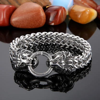 Lion Cuban Chain Stainless Steel Thick Bracelet with 18K Gold Plating | Vow Bliss