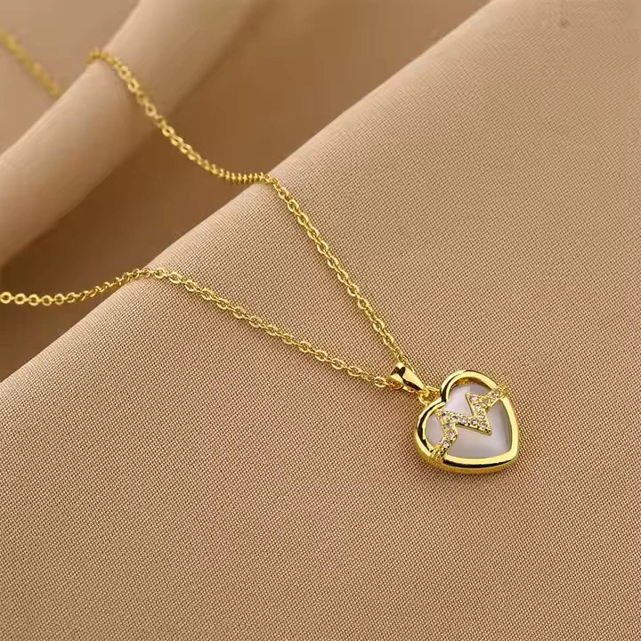 Love Heart 18k Gold Plated Versatile Stainless Steel Necklace For Women - By Vow Bliss