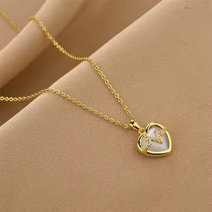 Love Heart 18k Gold Plated Versatile Stainless Steel Necklace For Women - By Vow Bliss