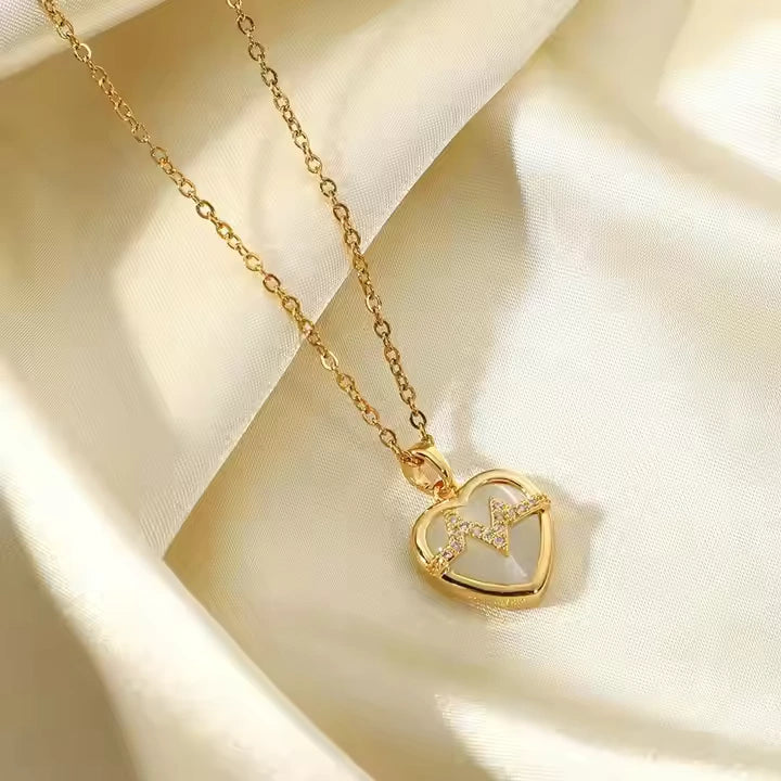Love Heart 18k Gold Plated Versatile Stainless Steel Necklace For Women - By Vow Bliss