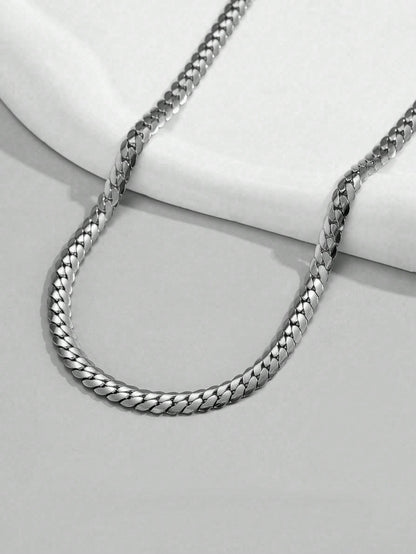 Hip-Hop Punk Solid Color 304 Stainless Steel Men'S Necklace