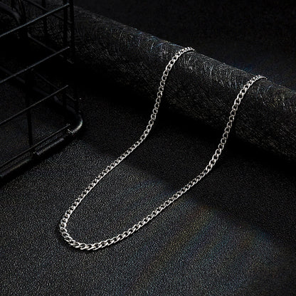 Hip-Hop Solid Silver Stainless Steel Men's Necklace | Vow Bliss
