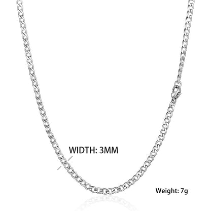 Hip-Hop Solid Silver Stainless Steel Men's Necklace | Vow Bliss