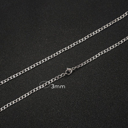 Hip-Hop Solid Silver Stainless Steel Men's Necklace | Vow Bliss