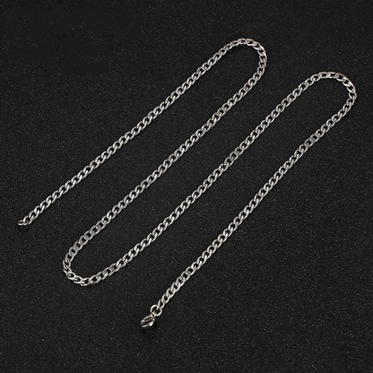Hip-Hop Solid Silver Stainless Steel Men's Necklace | Vow Bliss
