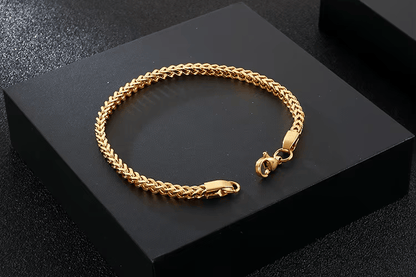 18K Gold Plated Stainless Steel Cuban Chain Bracelet for Men | Vow Bliss