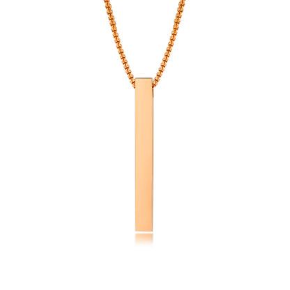 Stylish Silver & Gold Bar Pendant Necklace For Men | 18K Stainless Steel Chain By Vow Bliss
