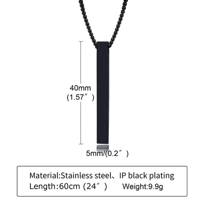 Stylish Silver & Gold Bar Pendant Necklace For Men | 18K Stainless Steel Chain By Vow Bliss