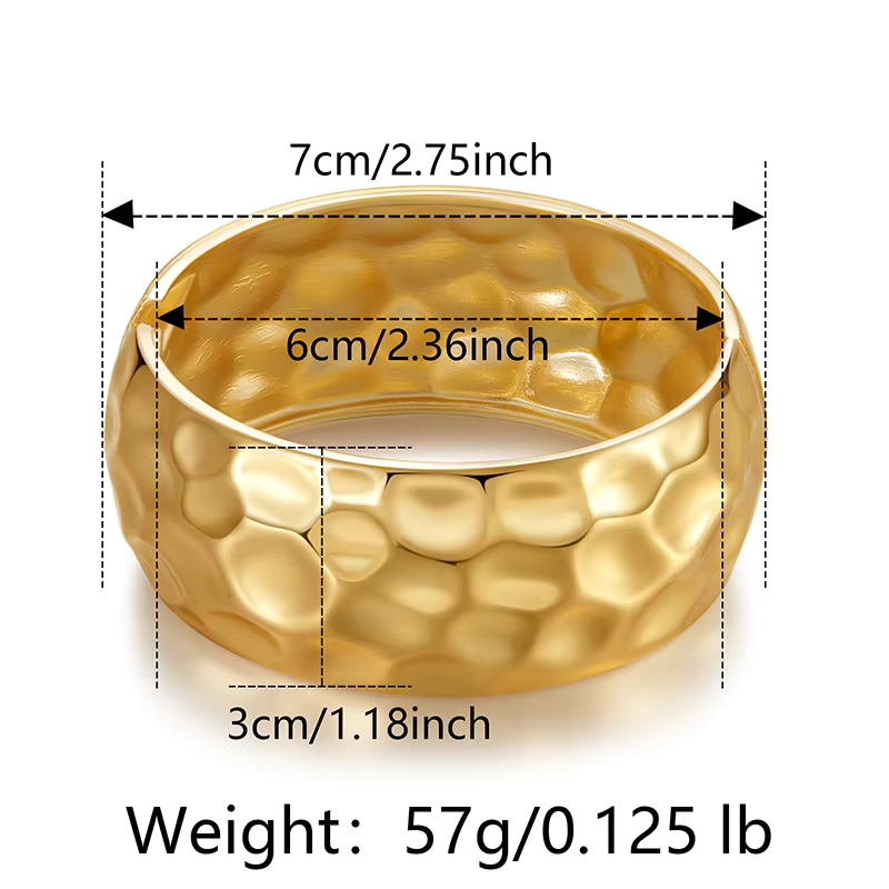 Vow Bliss Punk Metal Bracelet for Women | Exaggerated Gold Wide Cuff Bangle | Bold Fashion Statement