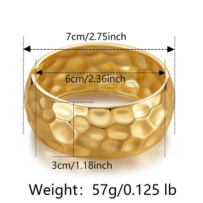 Vow Bliss Punk Metal Bracelet for Women | Exaggerated Gold Wide Cuff Bangle | Bold Fashion Statement