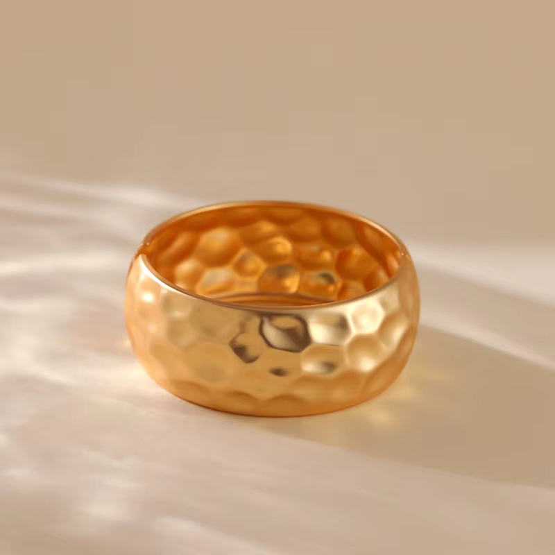 Vow Bliss Punk Metal Bracelet for Women | Exaggerated Gold Wide Cuff Bangle | Bold Fashion Statement