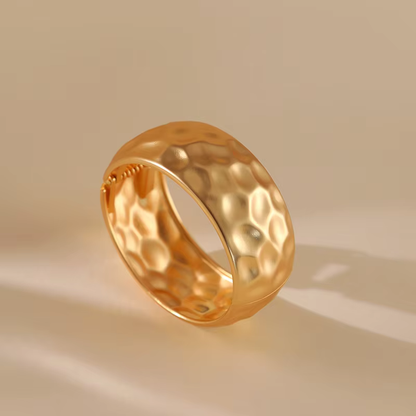 Vow Bliss Punk Metal Bracelet for Women | Exaggerated Gold Wide Cuff Bangle | Bold Fashion Statement